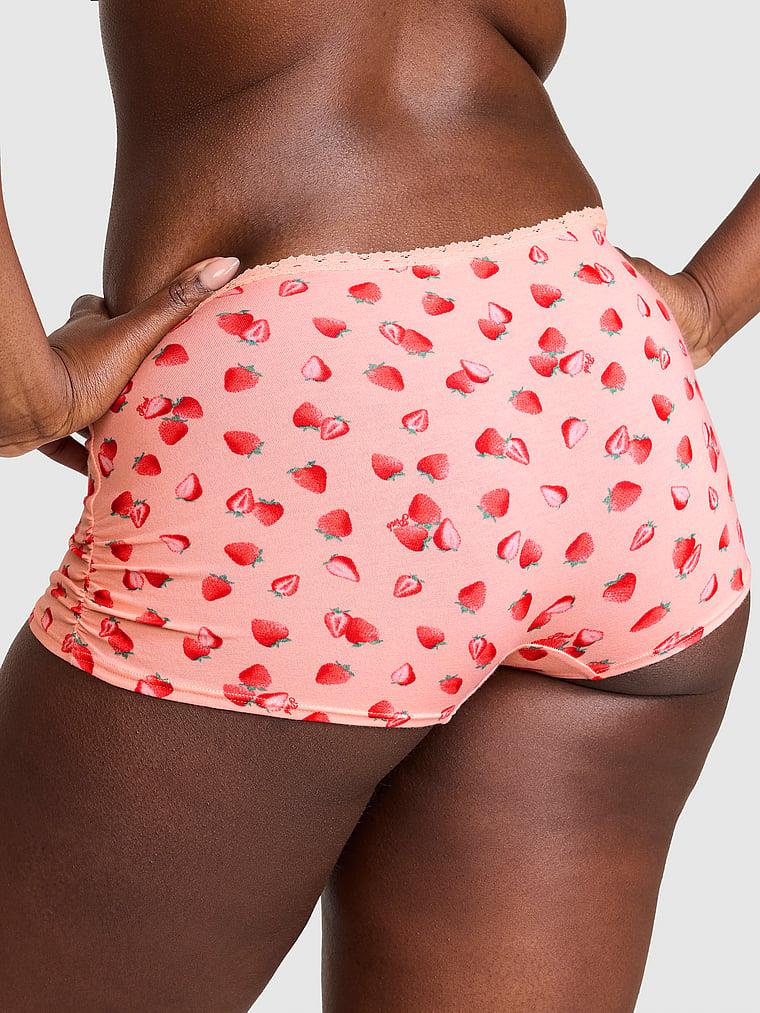 Pink Pamuklu Boyshort Kulot arka görünümü