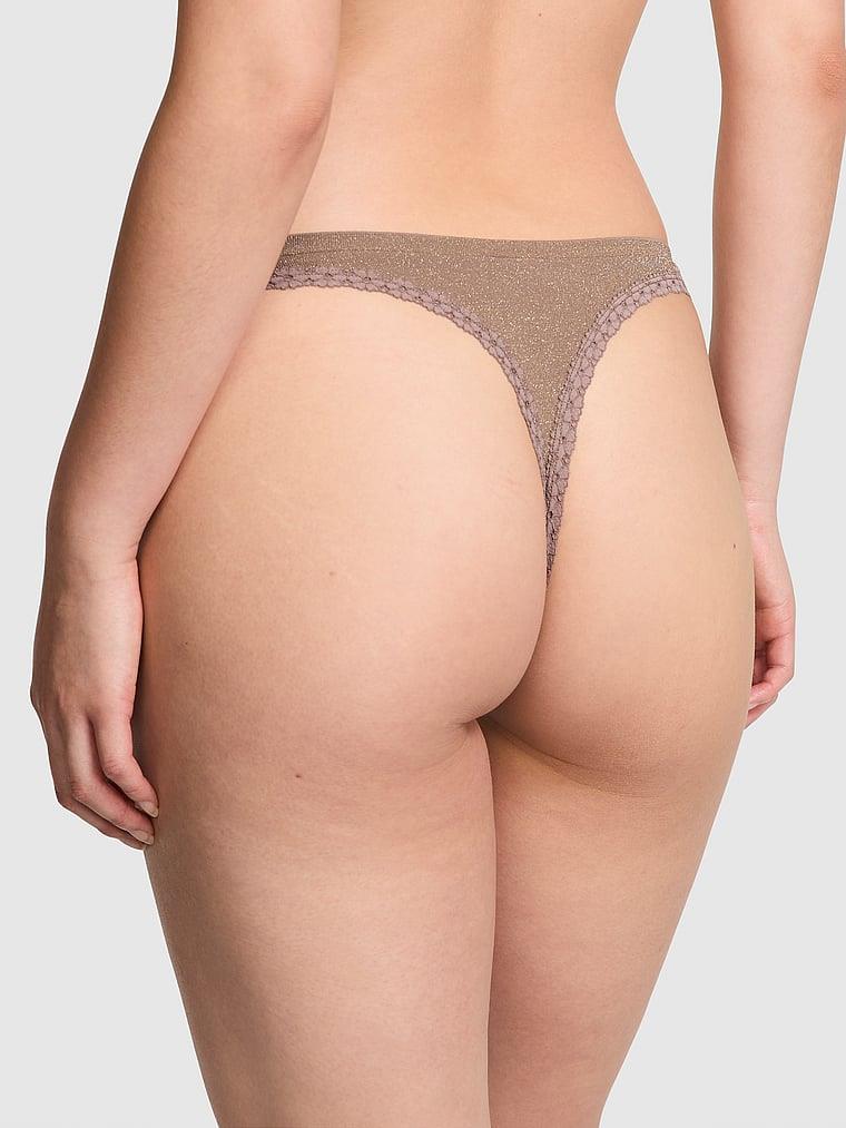 Pink Seamless Derin Bacak Kesim Tanga arka görünüm