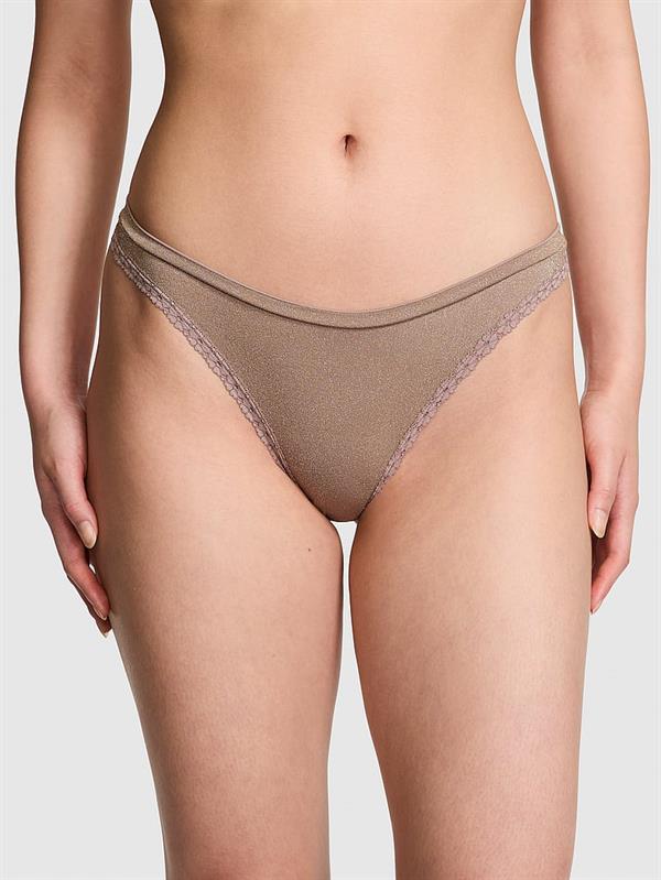 Pink Seamless Derin Bacak Kesim Tanga