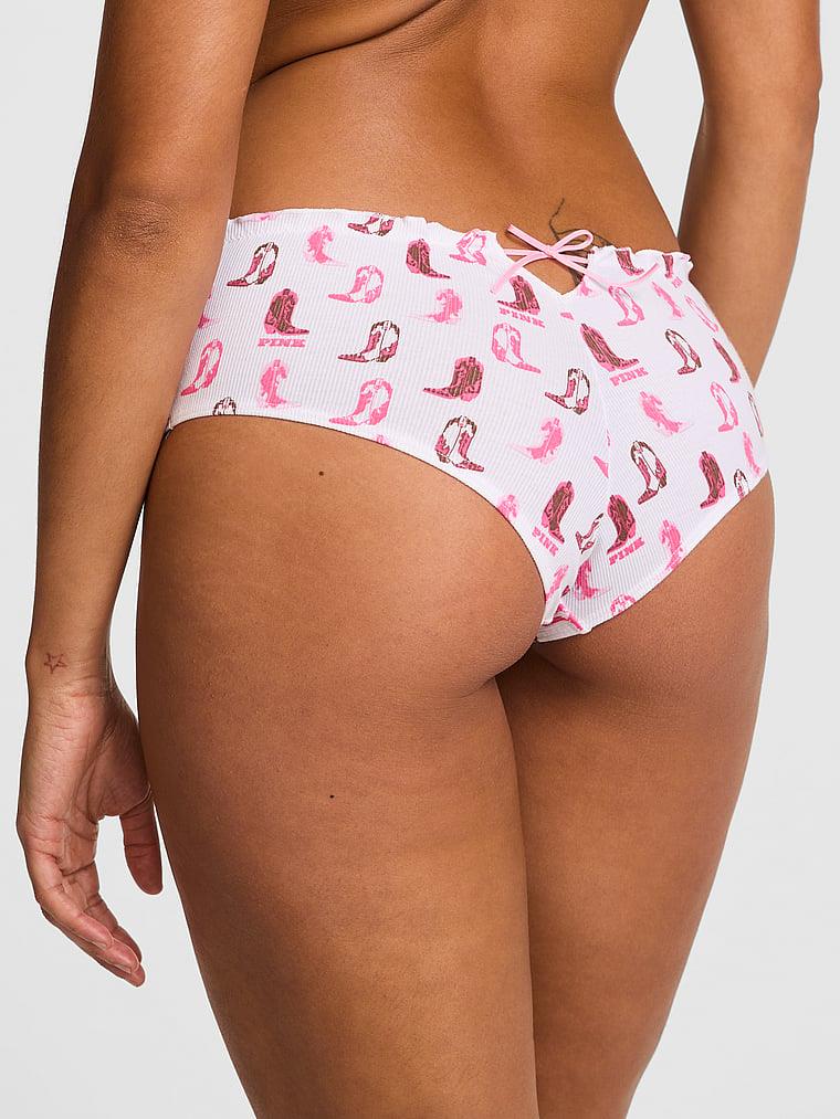 Pink Pamuklu Arkadan Baglamali Cheeky Kulot arka görünümü