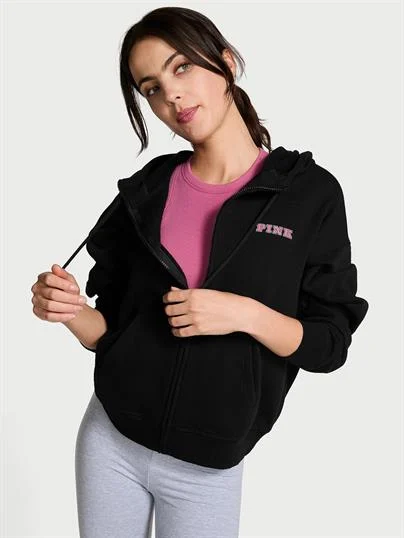 Pink Ivy Fermuarli Polar Kapusonlu Ust