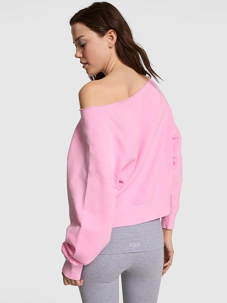 Pink Ivy Fleece Off The Shoulder Sweatshirt arka görünümü