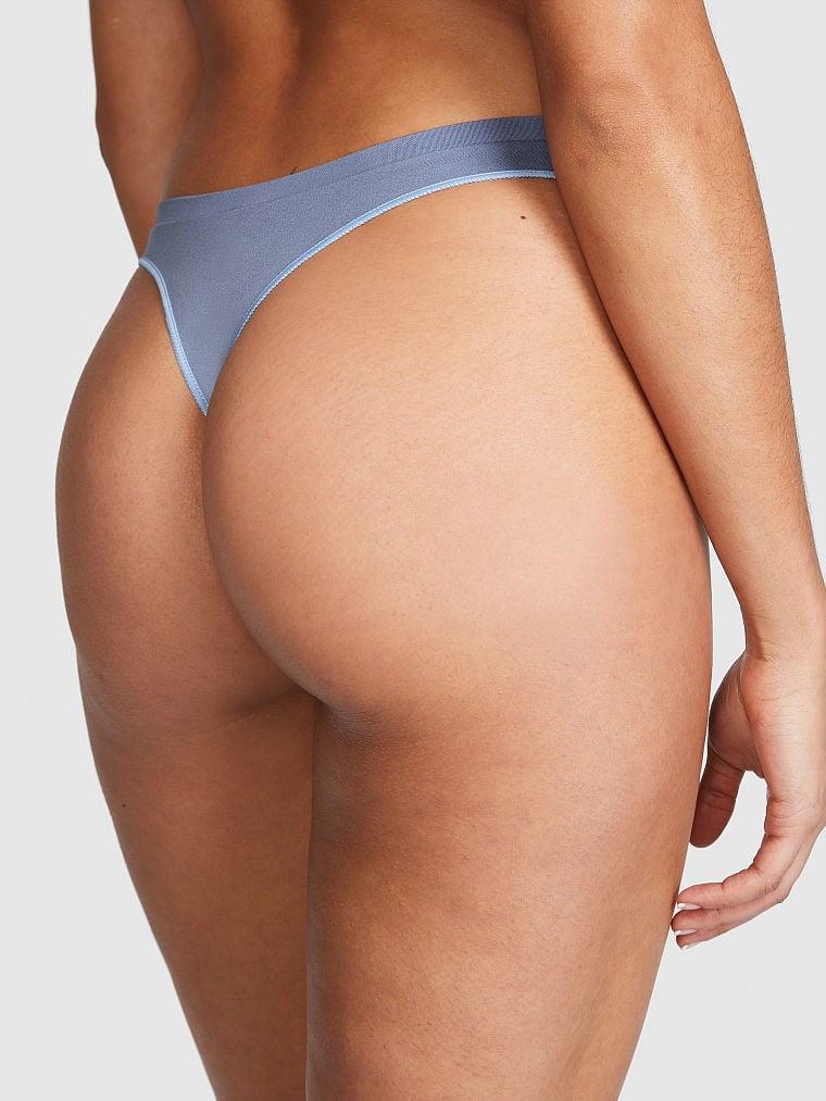 Pink Seamless Yüksek Bel Tanga Kulot arka görünümü