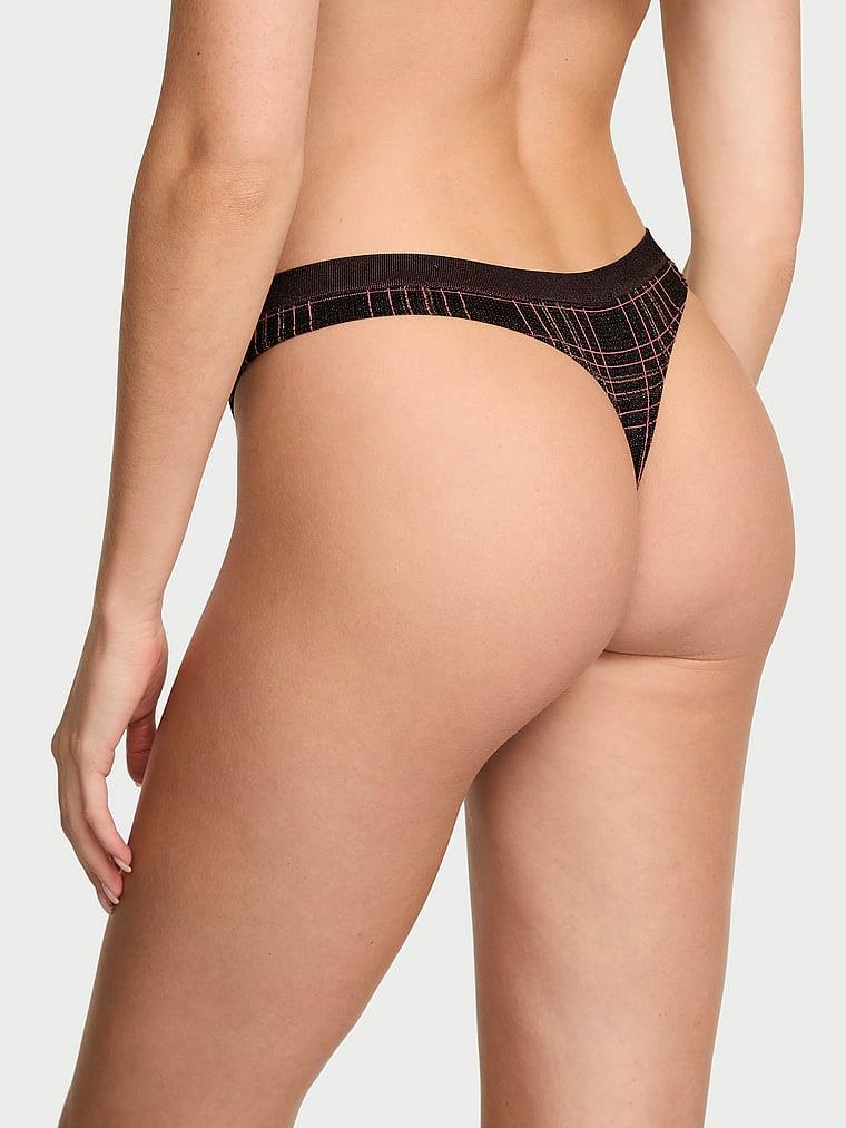 Seamless Işıltılı Ekose Tanga arka görünümü