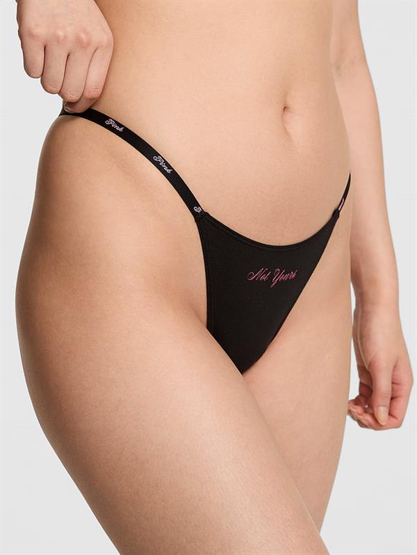 Pink Logo Detayli Pamuklu Scoop Tanga