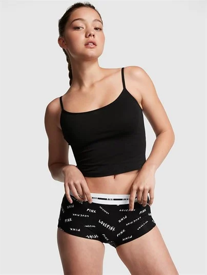 Pink Logolu Boyshort Kulot ön görünüm