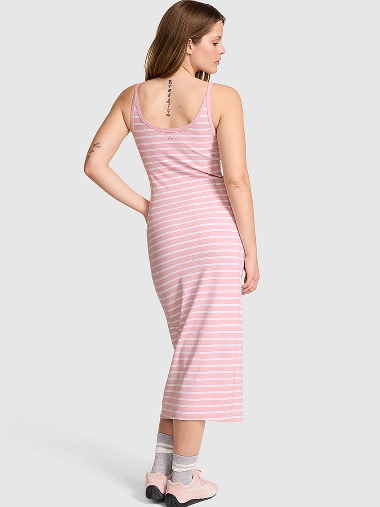 Pink All Day Halter Yaka Midi Elbise arka görünümü