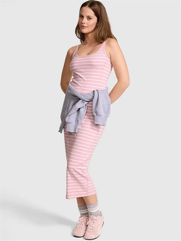 Pink All Day Halter Yaka Midi Elbise