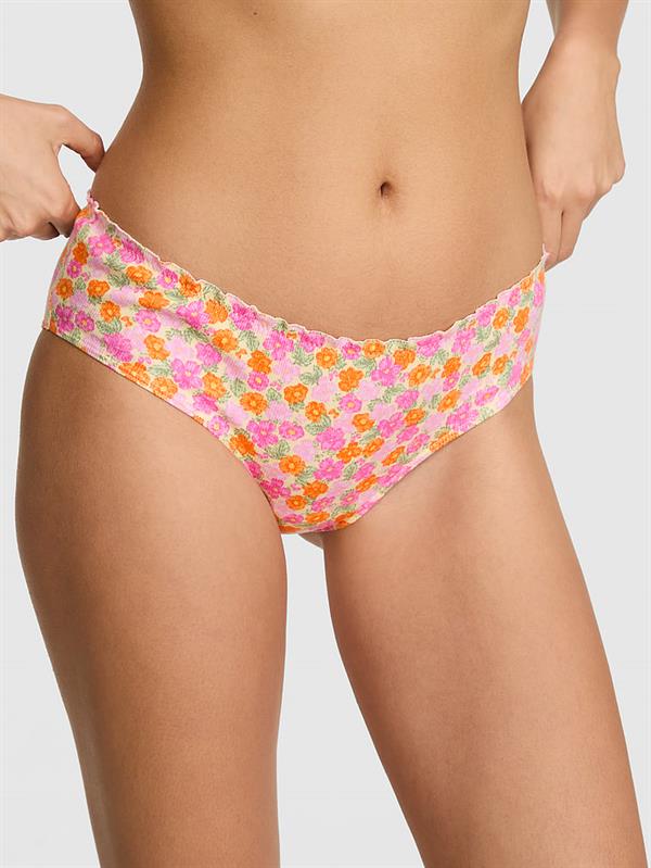 Pink Pamuklu Arkadan Baglamali Cheeky Kulot
