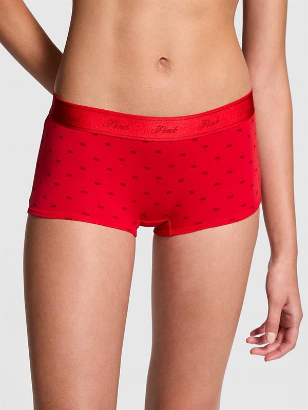 Pink Logolu Pamuklu Boyshort Kulot