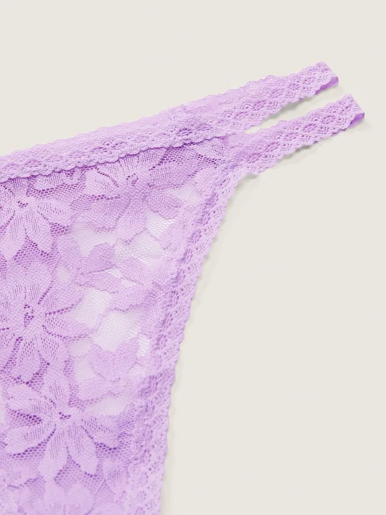 Pink Dantel Seritli Tanga Kulot arka görünüm