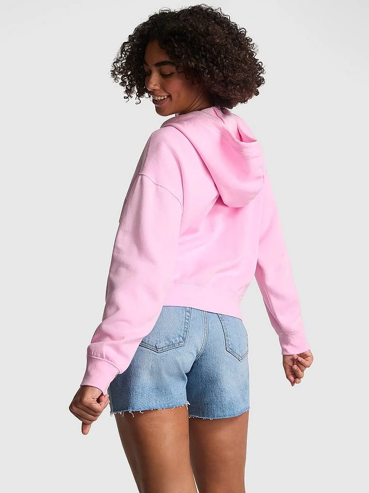 Pink Ivy Fleece Campus Full Zip Hoodie arka görünüm