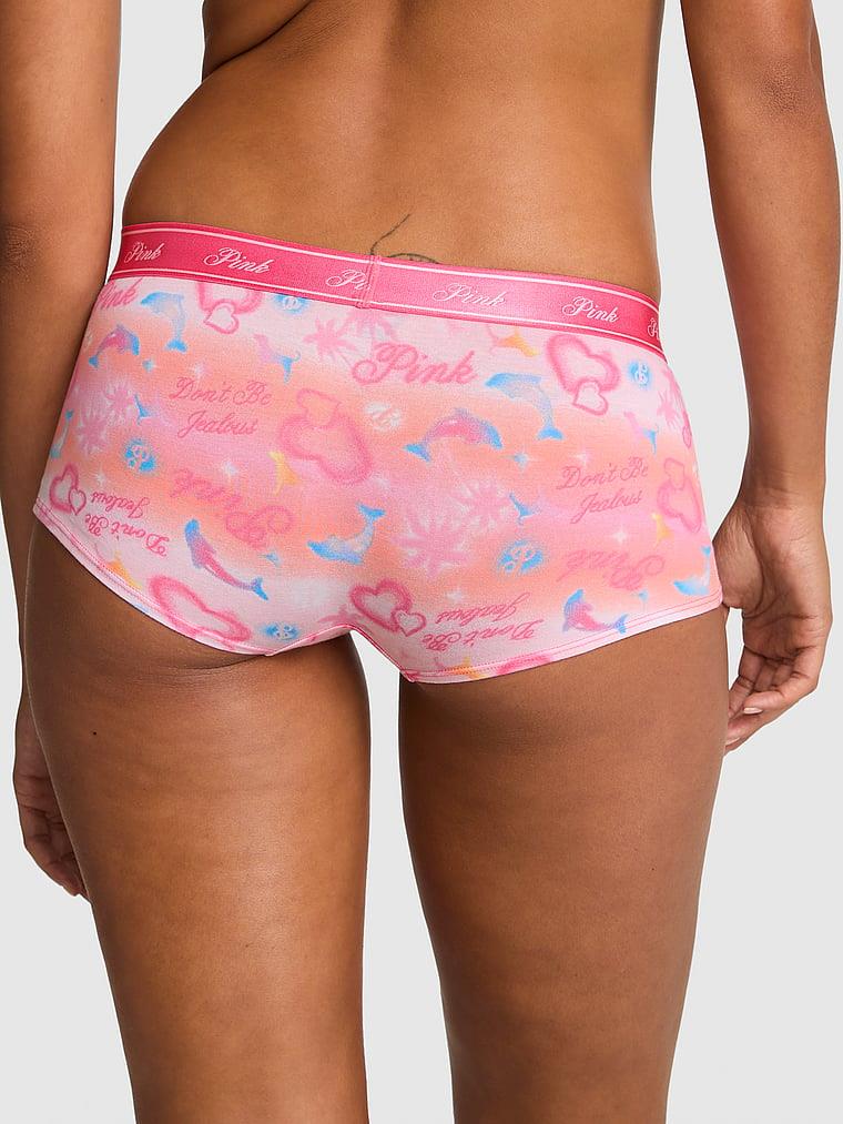 Pink Logolu Pamuklu Boyshort Kulot arka görünümü