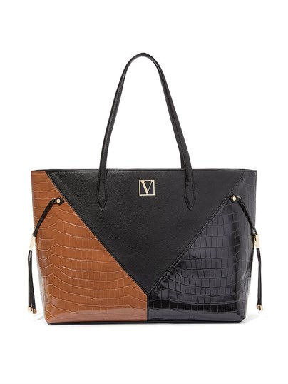 The Victoria Croc Colorblock Carryall Tote Omuz Çantası VS26520917