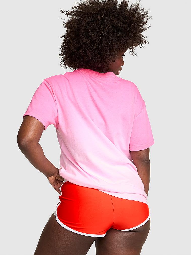 Pink Oversize Kısa Kollu Kampus Tisort arka görünümü