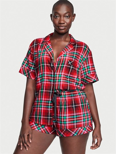 Flannel Kısa Pijama Takimi