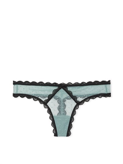 Puantiyeli Dantelli Tanga Kulot