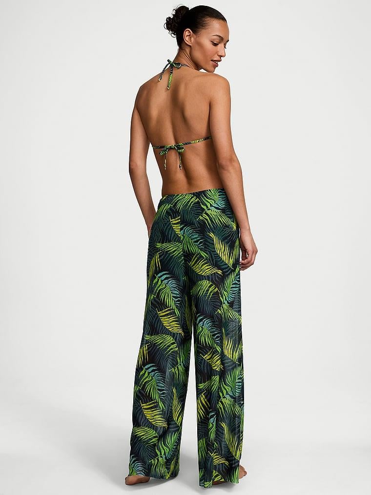 Beachwear Önden Baglamali Sifon Pantolon arka görünüm