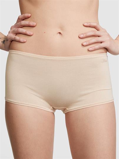 Pink Logolu Pamuklu Boyshort Kulot