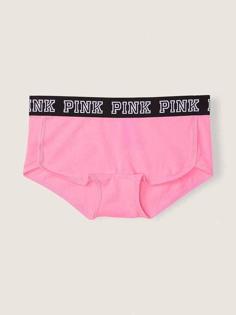 Pink Logo Baskili Boyshort Kulot arka görünümü