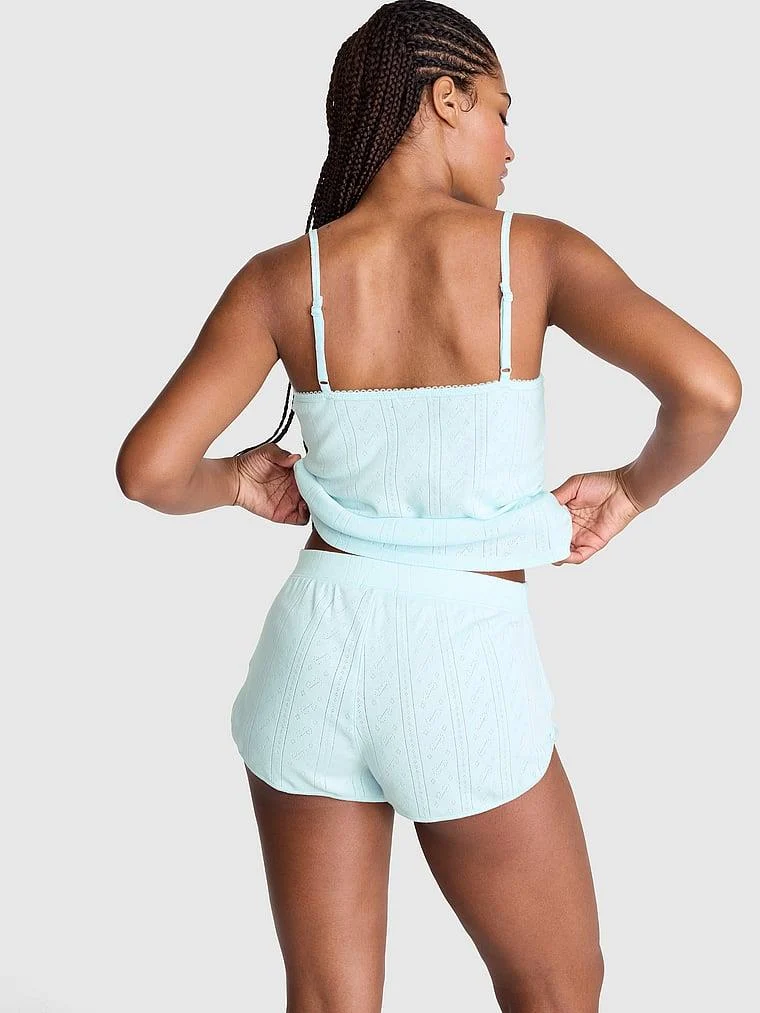 Pink Pointelle Fiyonklu Boxer Sort arka görünüm