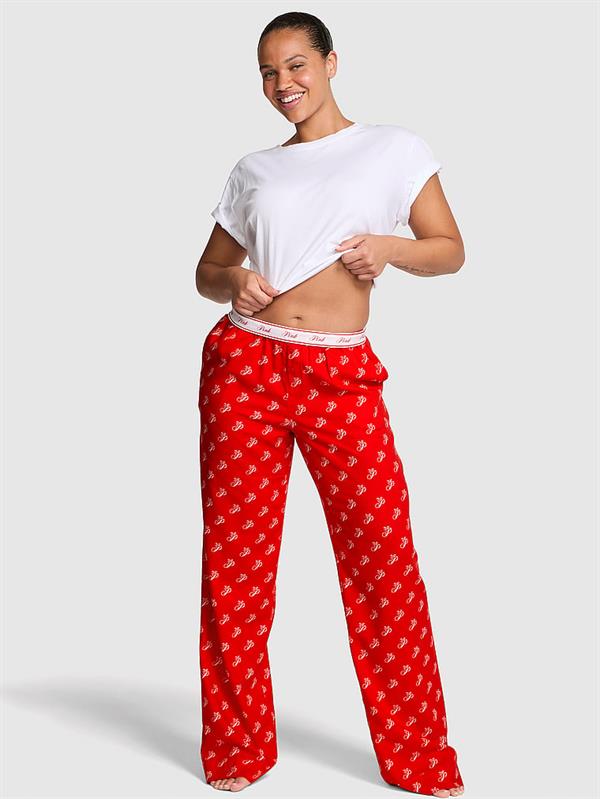 Pink Flanel Pijama Alti