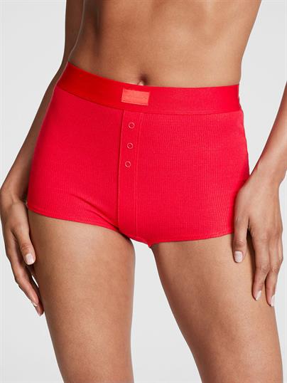 Pink Yüksek Bel Boyshort Kulot