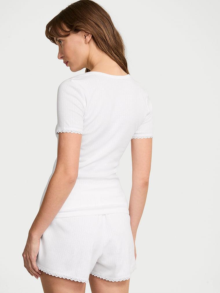 Pointelle Modal Henley Tisort Ve Boxer Sort Takimi arka görünümü