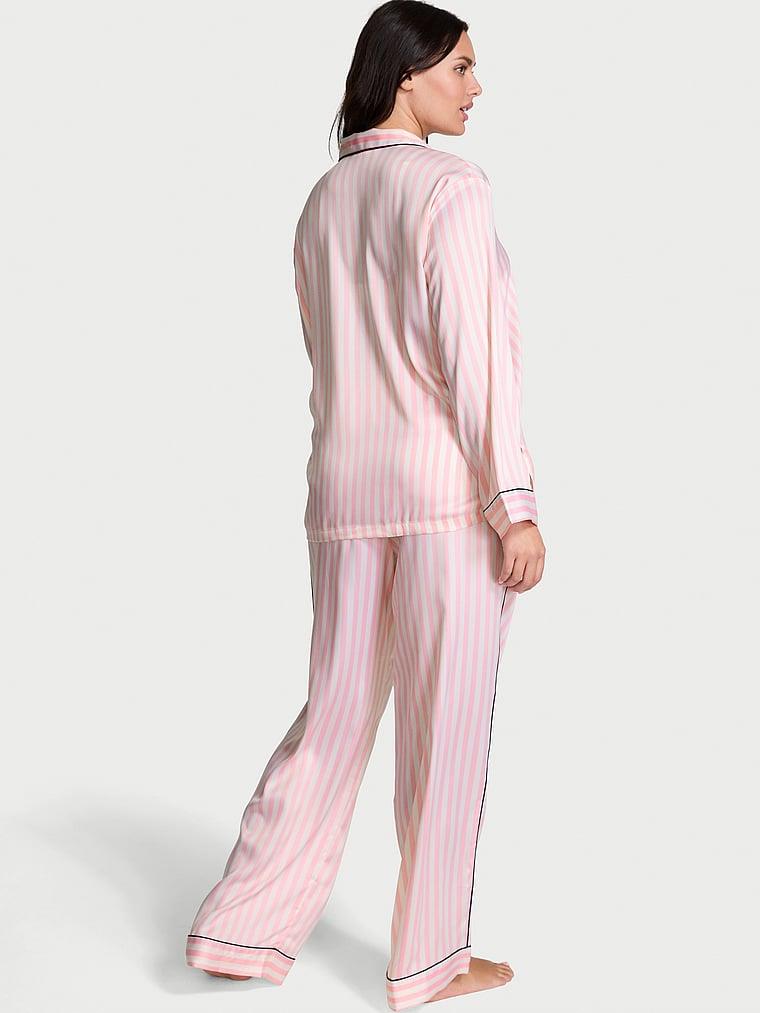 Glazed Saten Uzun Pijama Takimi arka görünümü