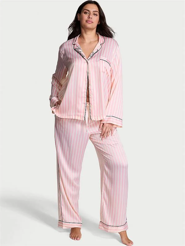 Glazed Saten Uzun Pijama Takimi