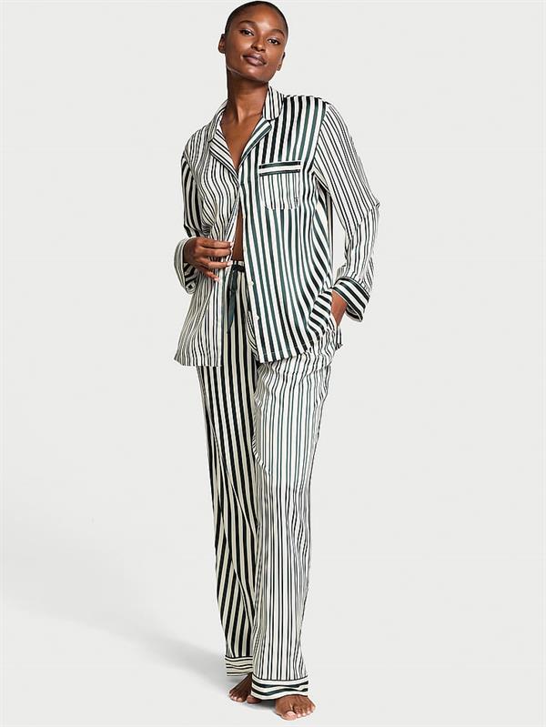 Glazed Saten Uzun Pijama Takimi