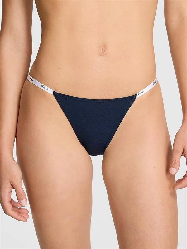 Pink Logolu Pamuklu Askili Bikini Kulotu ön görünüm