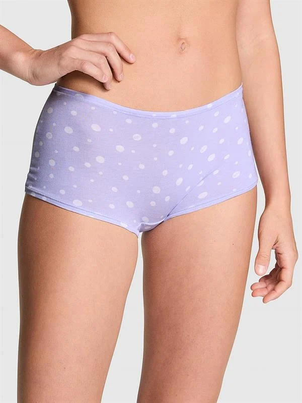 Pink Logolu Pamuklu Boyshort Kulot