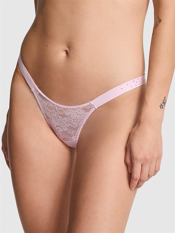Pink Wink Bling Dantelli Mikro Tanga ön görünüm