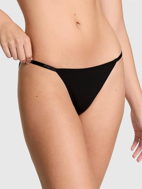 Pink Logolu Pamuklu Askili Bikini Kulotu ön görünüm