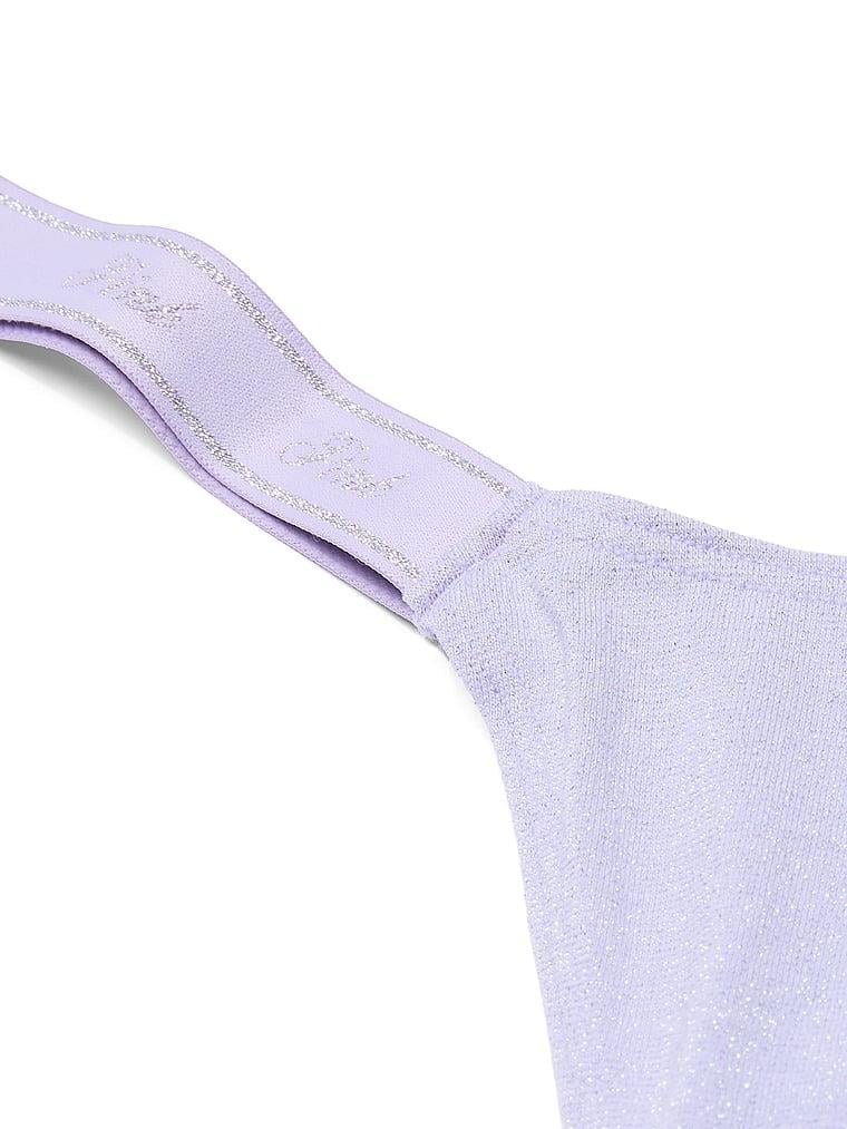 Pink Mikro Logo Detayli Işıltılı Tanga arka görünüm