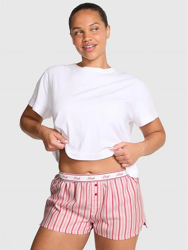 Pink Flanel Pijama Sortu ön görünüm