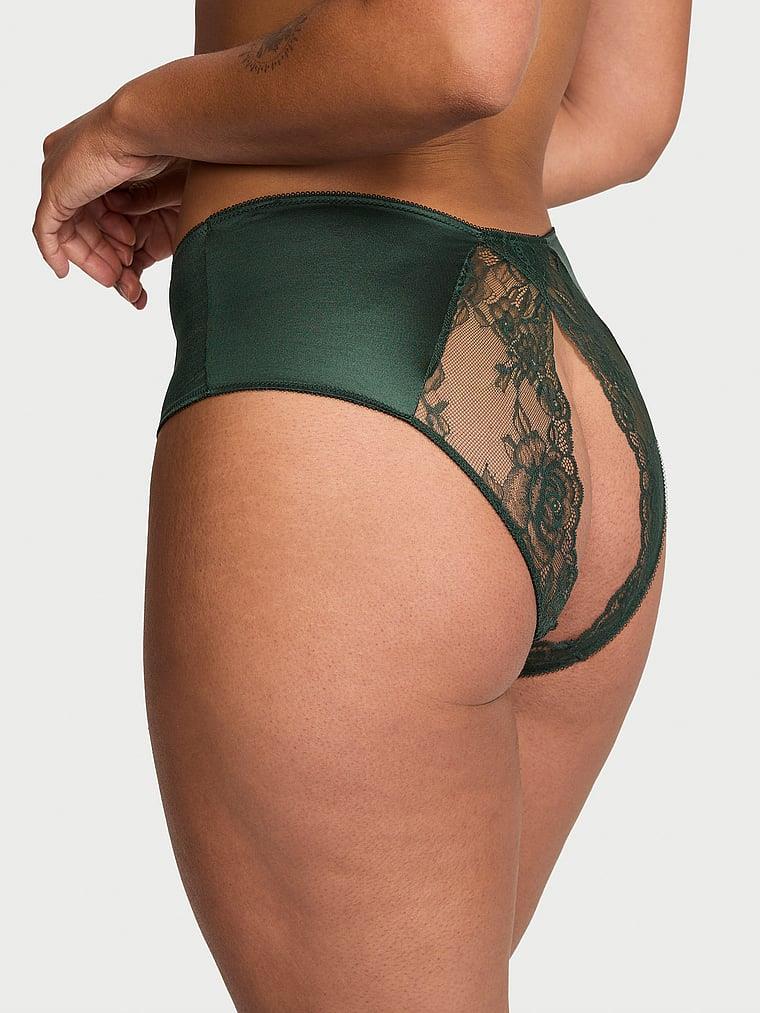 Gul Dantelli Crotchless Cheeky Kulot arka görünüm