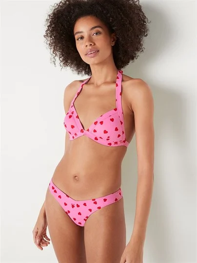 Pink Onu V Derin Bacak Kesim Bikini Alti