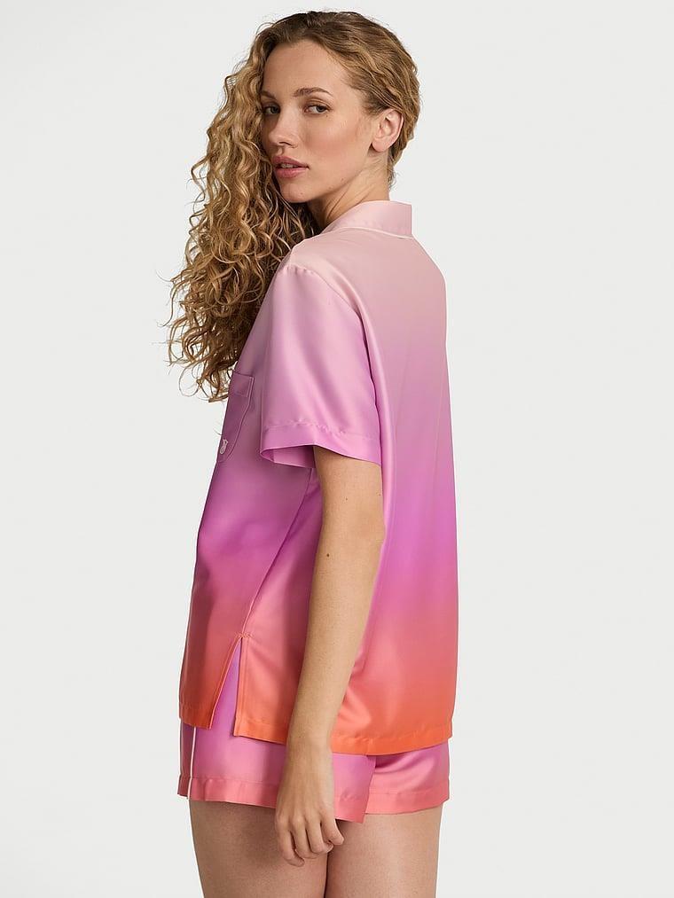 Glazed Saten Ombr%C3%A9 Kısa Pijama Takimi arka görünümü