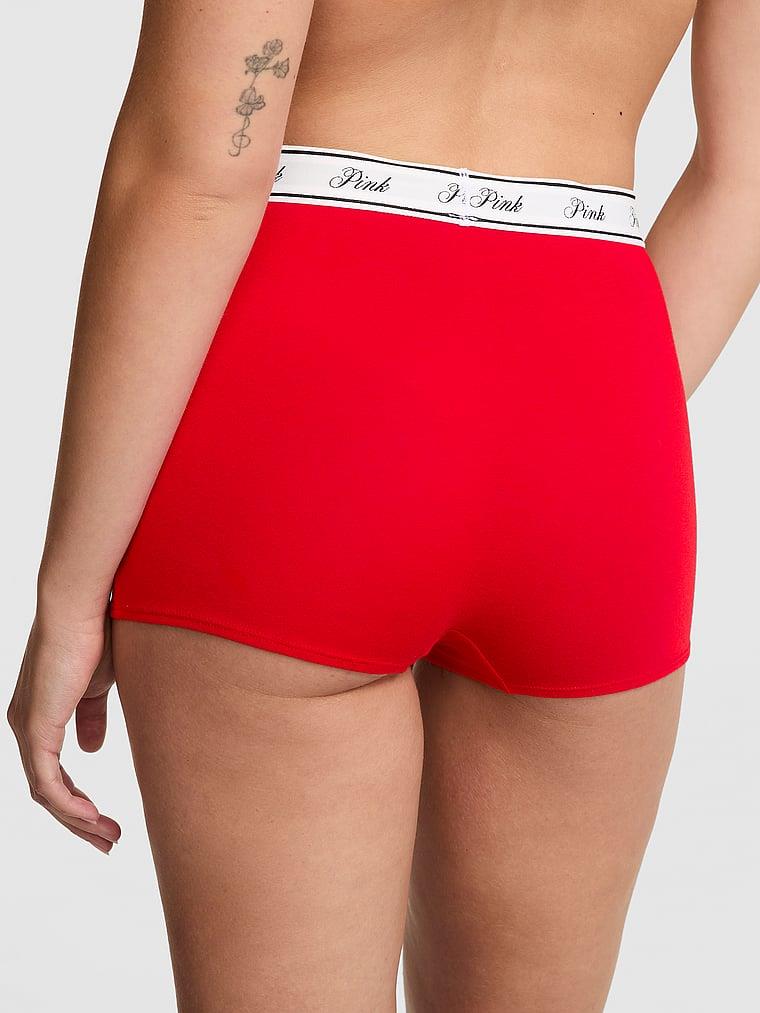 Pink Mikro Logolu Yüksek Bel Boyshort Kulot arka görünümü