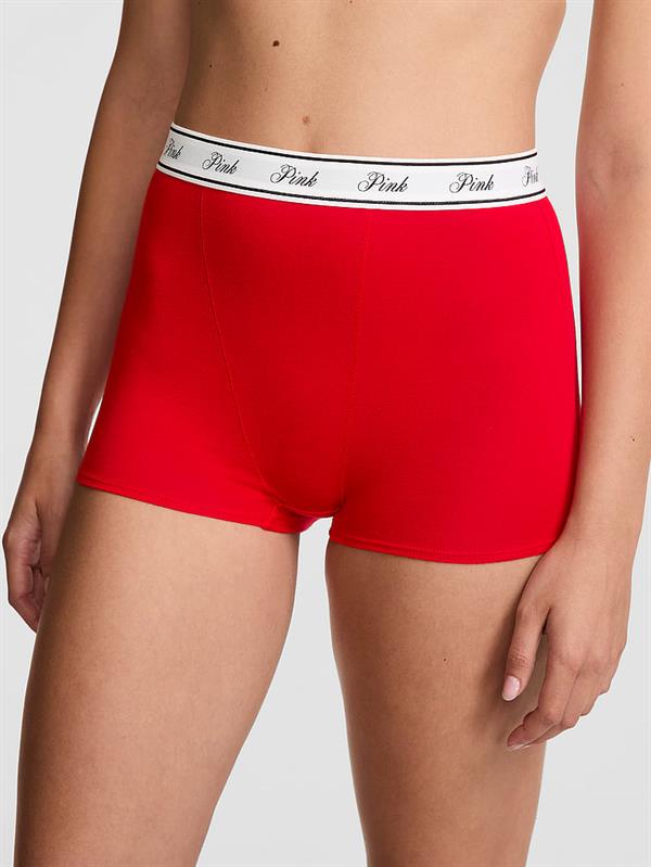 Pink Mikro Logolu Yüksek Bel Boyshort Kulot