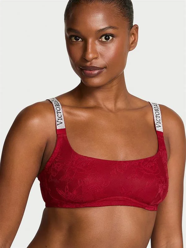 Işıltılı Askili Dantelli Scoop Bralet