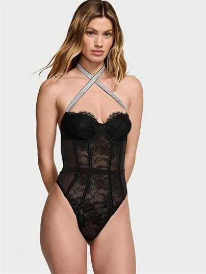 Işıltılı Askili Dantelli Teddy