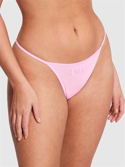 Pink Pamuklu V String Kulot