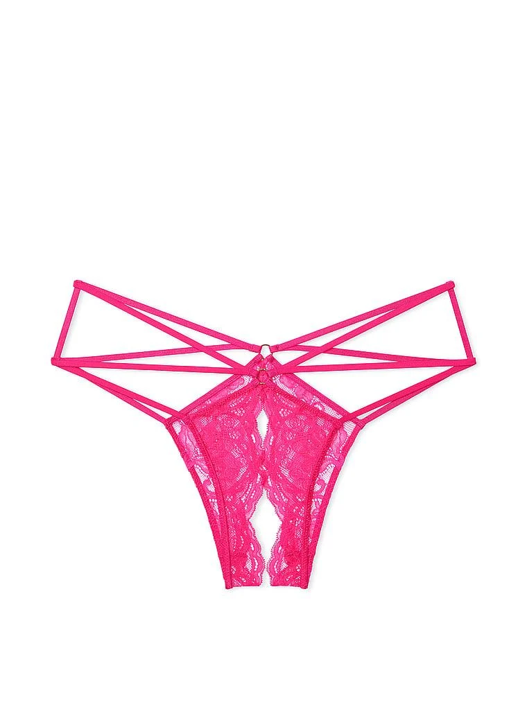 Crotchless Dantelli Askili Cheeky Kulot arka görünüm