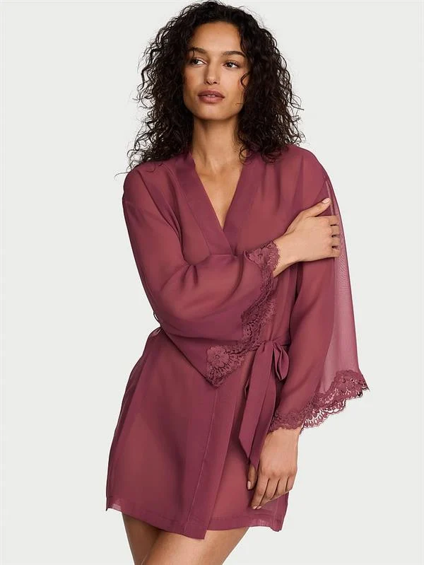Sifon Ve Dantelli Kısa Sabahlık