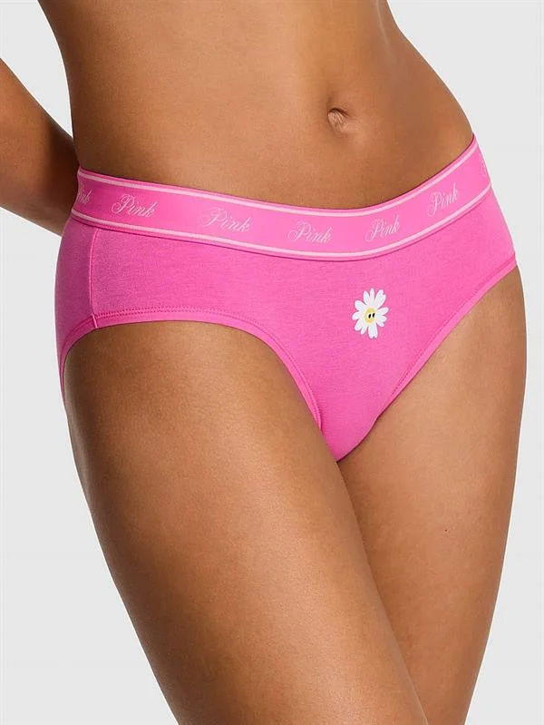 Pink Logolu Pamuklu Hiphugger Kulot ön görünüm