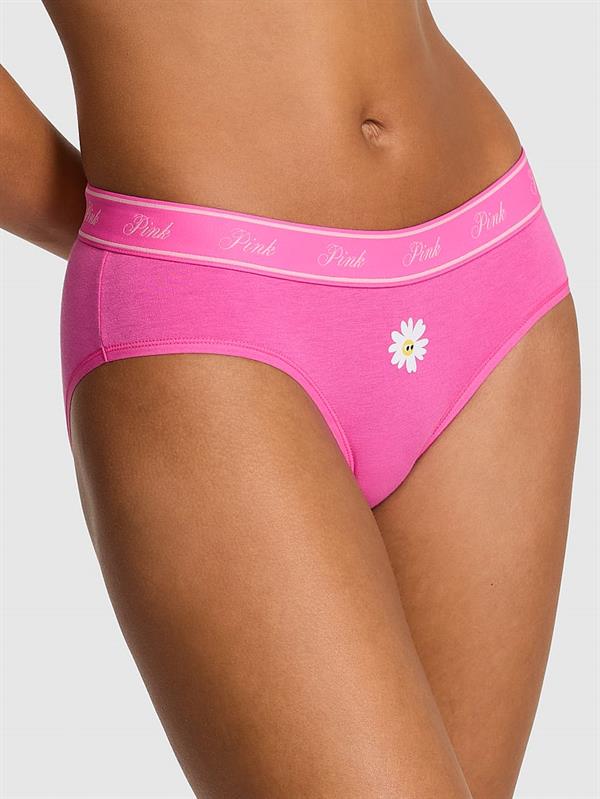 Pink Logolu Pamuklu Hiphugger Kulot