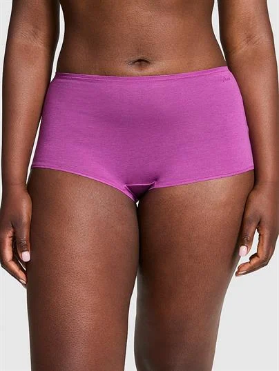 Pink Logolu Pamuklu Boyshort Kulot